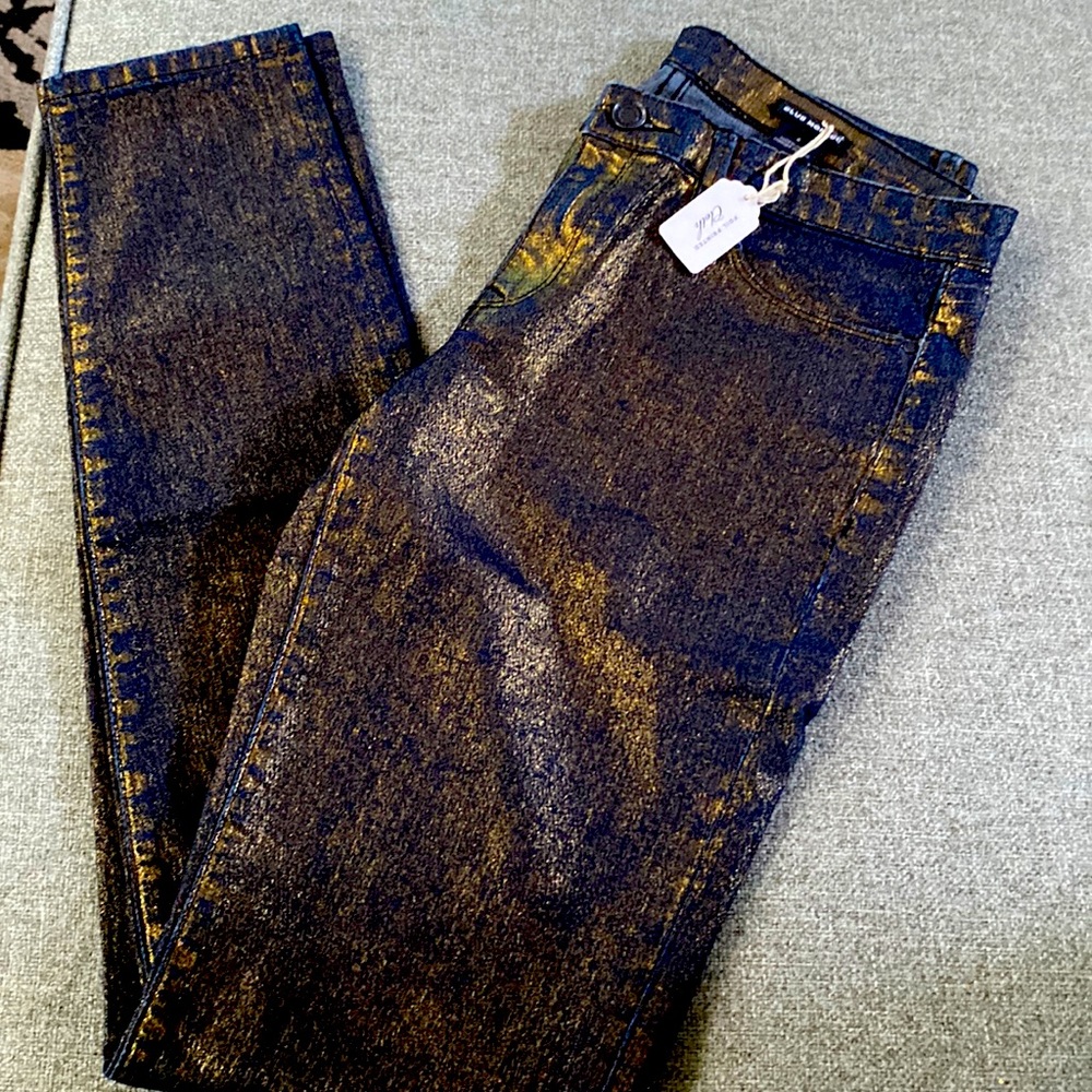 LAST CHANCE-bottom dollar price,buy B4 removed!ClubMonaco foil print Jeans Size6